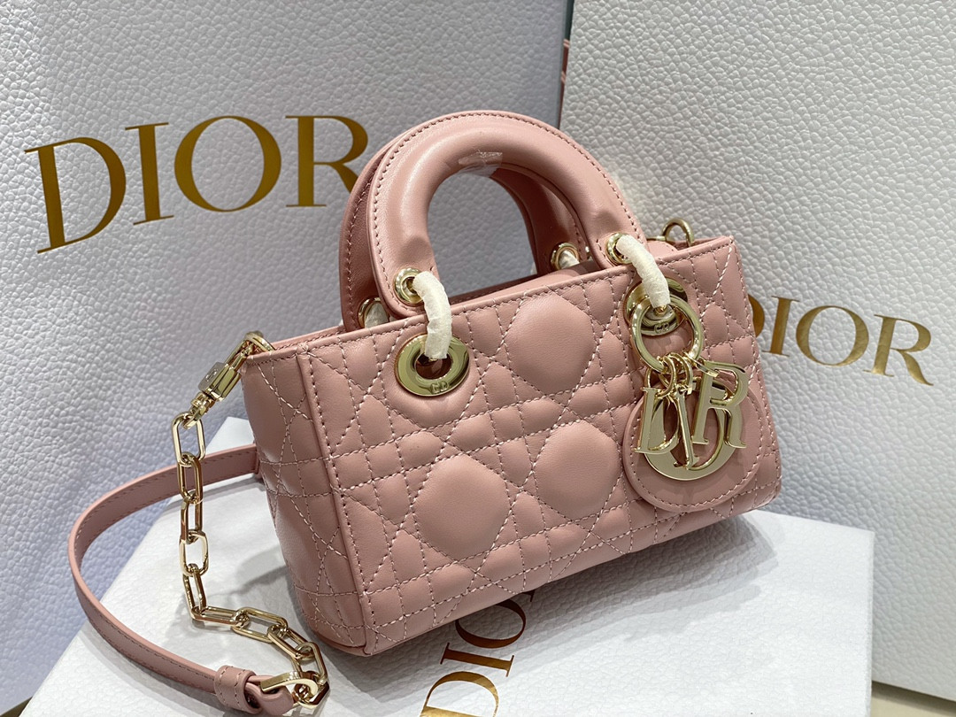 DIOR MINI LADY D-JOY BAG PINK 16 x 9 x 5 CM