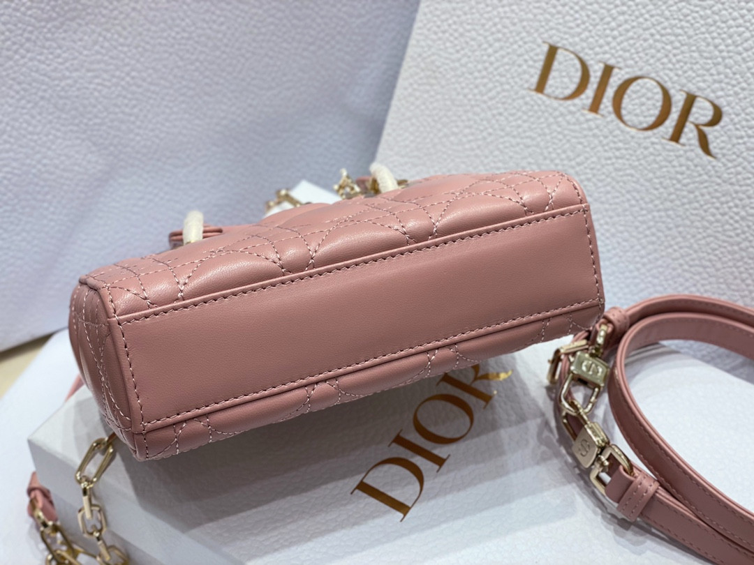 DIOR MINI LADY D-JOY BAG PINK 16 x 9 x 5 CM
