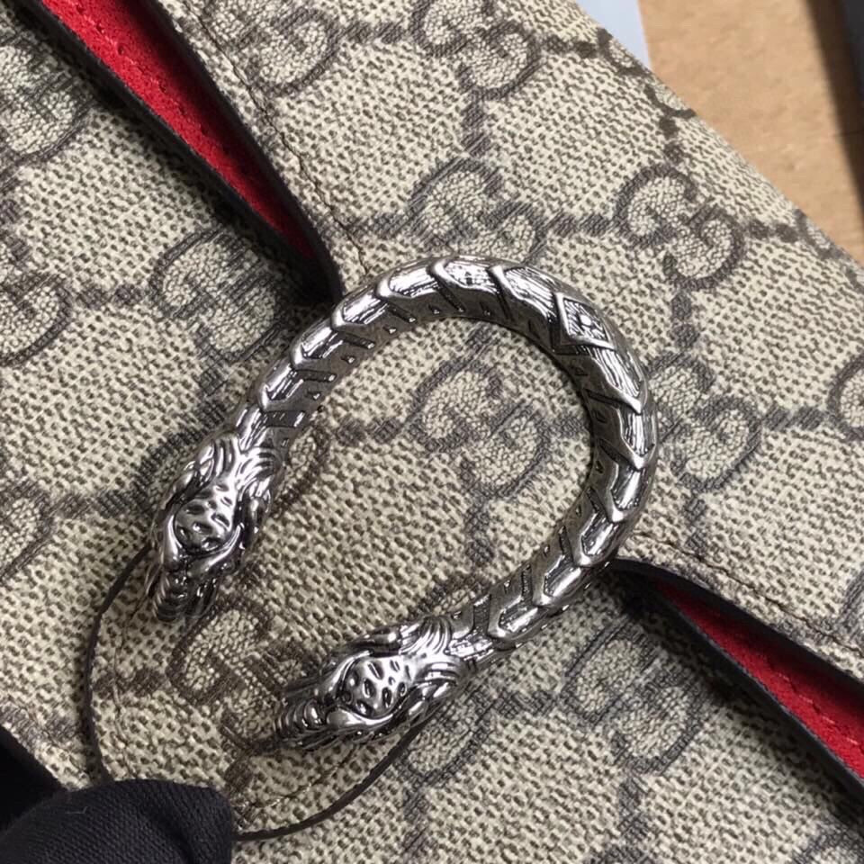 GUCCI DIONYSUS GG SUPREME SUPER MINI BAG 6.5"Wx3.9"Hx1.6"D
