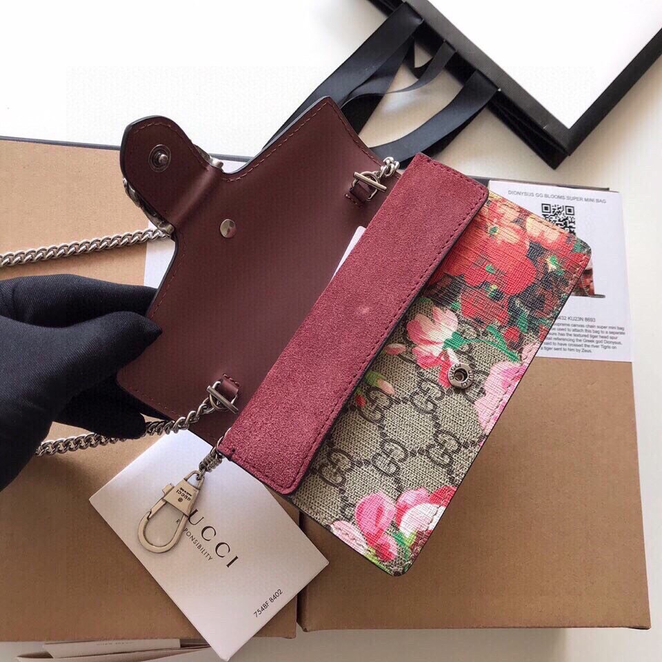 GUCCI DIONYSUS SUPREME SUPER MINI BAG 6.5"Wx3.9"Hx1.6"D