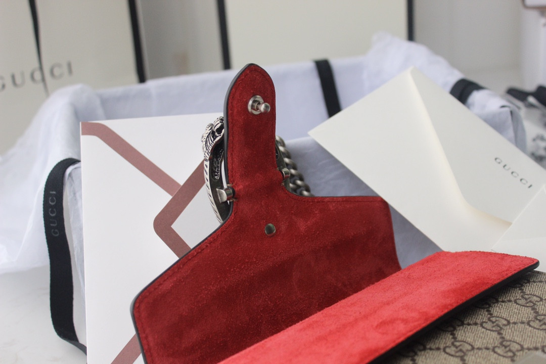 GUCCI DIONYSUS GG SUPREME MINI BAG 8"Wx5"Hx2.3"D