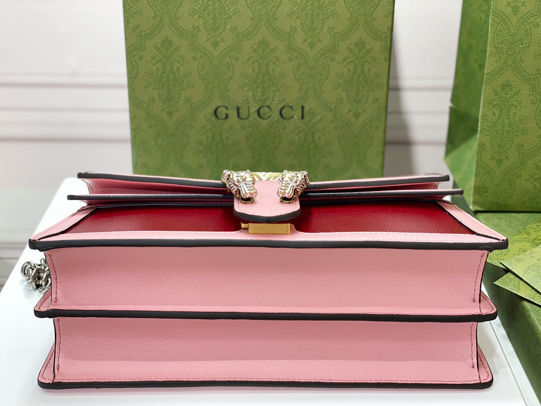 GUCCI DIONYSUS SMALL SHOULDER BAG PINK RED 11"Wx7"Hx3.5"D