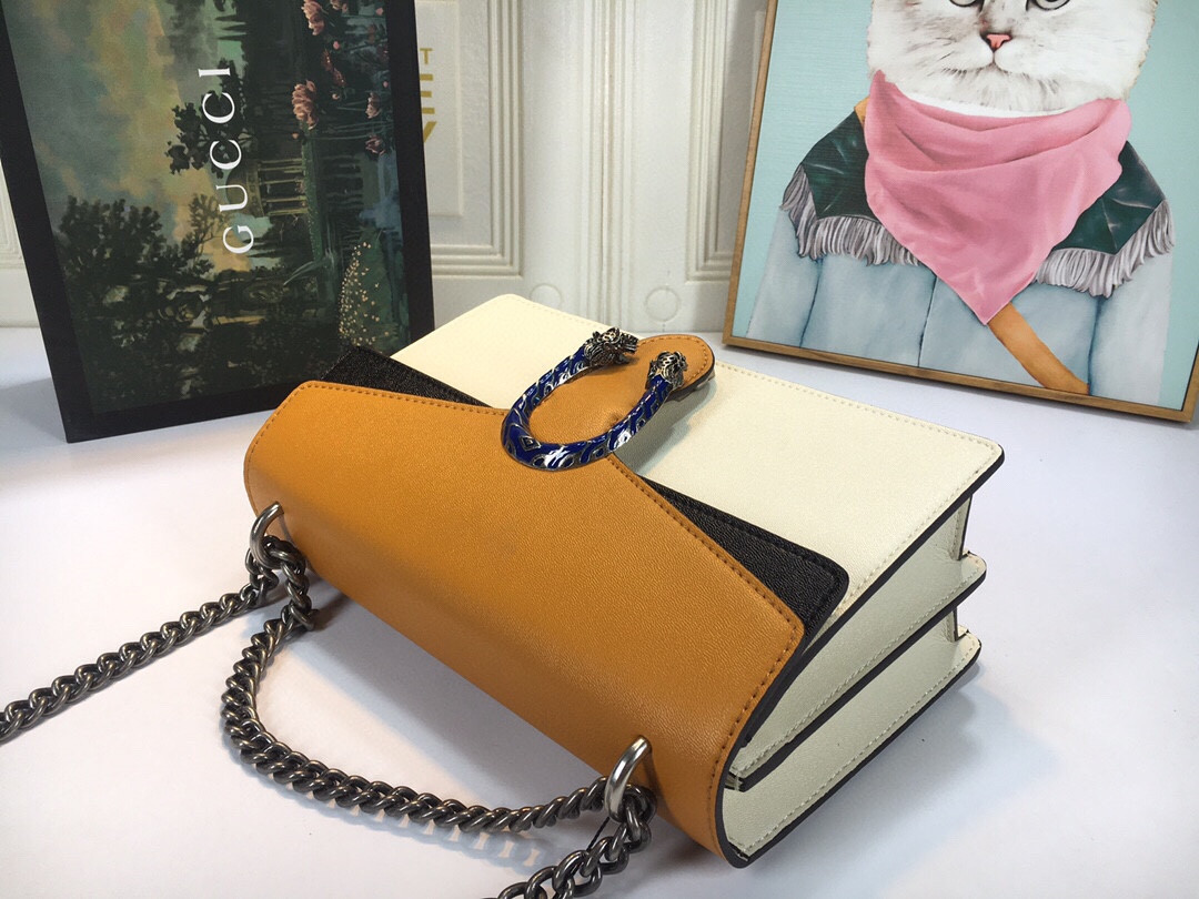 GUCCI DIONYSUS SMALL SHOULDER BAG WHITE 11"Wx7"Hx3.5"D