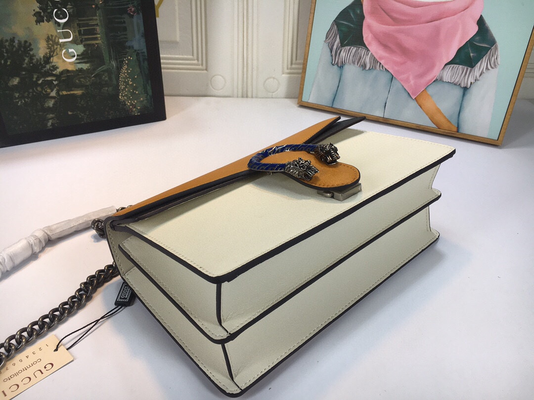 GUCCI DIONYSUS SMALL SHOULDER BAG WHITE 11"Wx7"Hx3.5"D