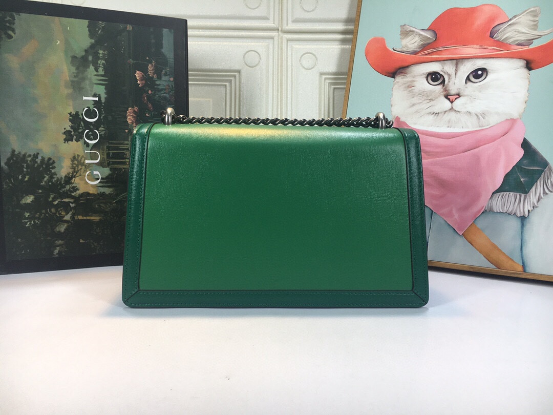 GUCCI DIONYSUS SMALL SHOULDER BAG GREEN 11"Wx7"Hx3.5"D