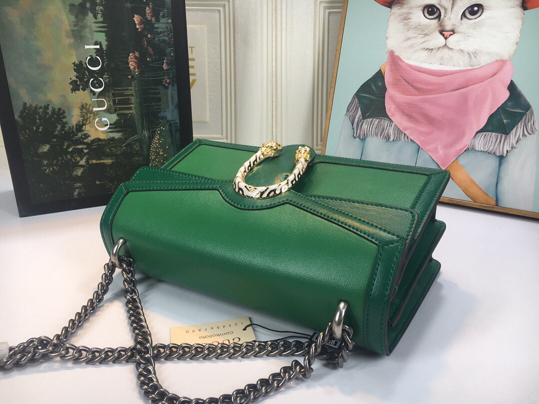 GUCCI DIONYSUS SMALL SHOULDER BAG GREEN 11"Wx7"Hx3.5"D