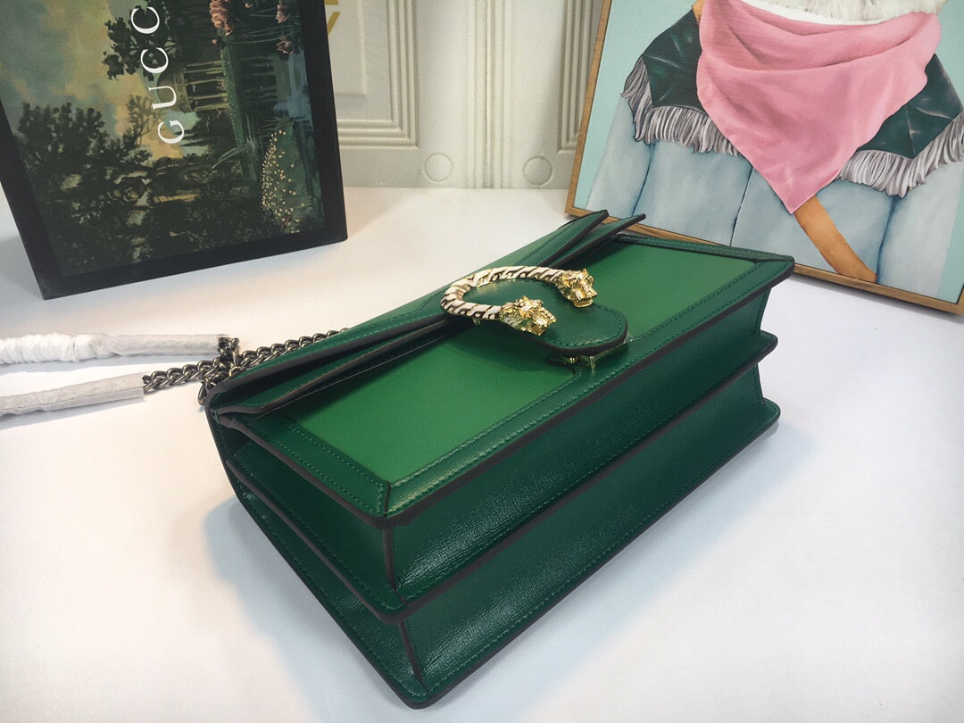 GUCCI DIONYSUS SMALL SHOULDER BAG GREEN 11"Wx7"Hx3.5"D