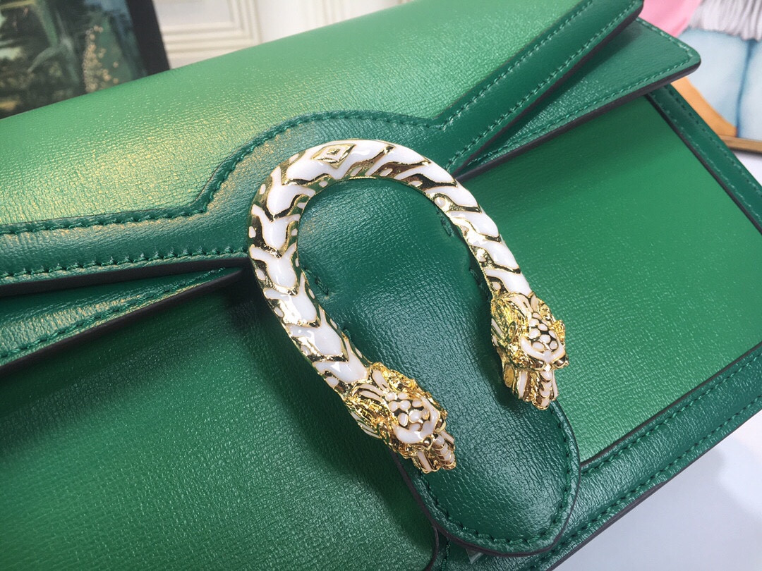 GUCCI DIONYSUS SMALL SHOULDER BAG GREEN 11"Wx7"Hx3.5"D