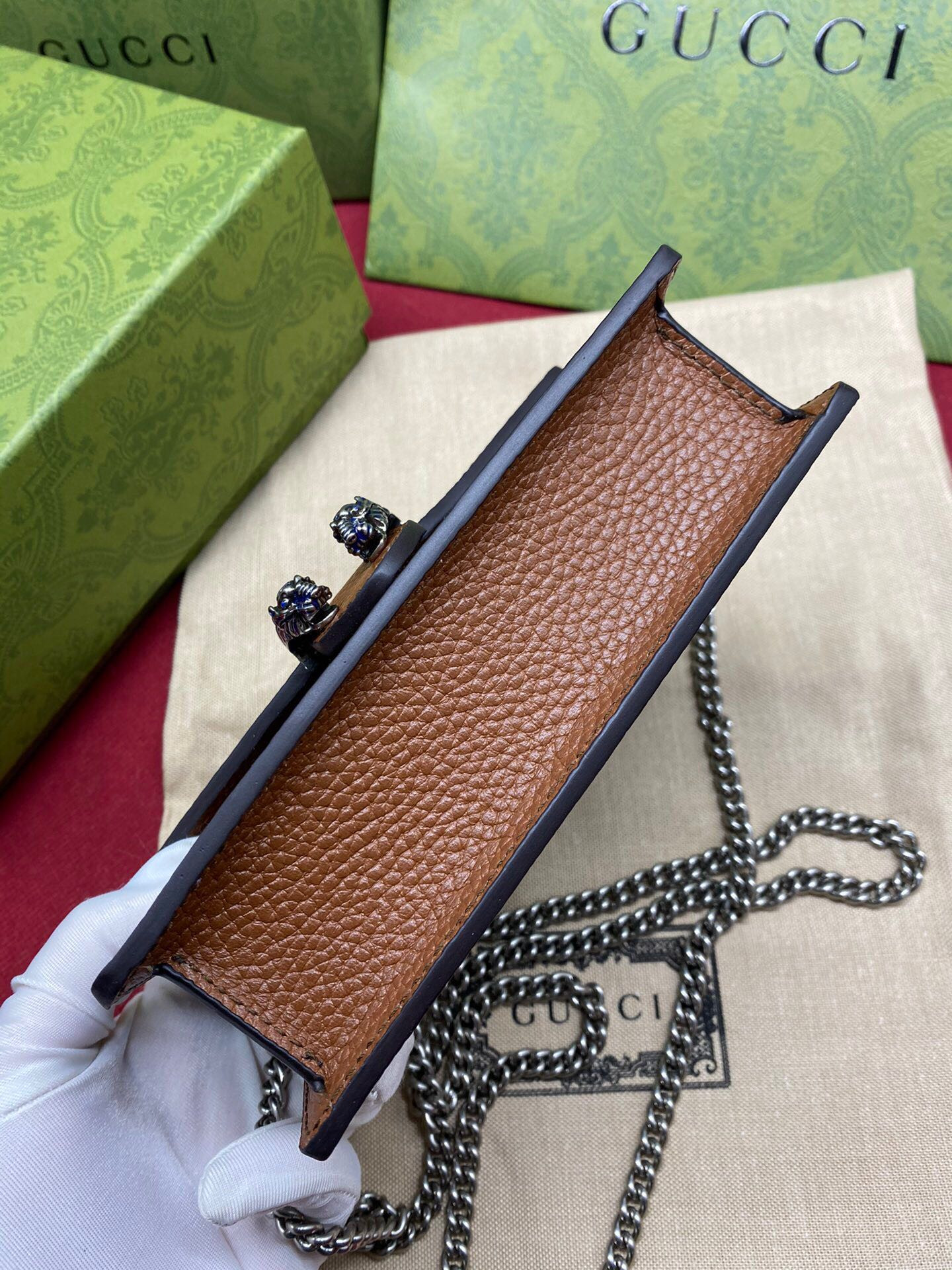 GUCCI DIONYSUS GG SUPREME SUPER MINI BAG 6.5"Wx3.9"Hx1.6"D