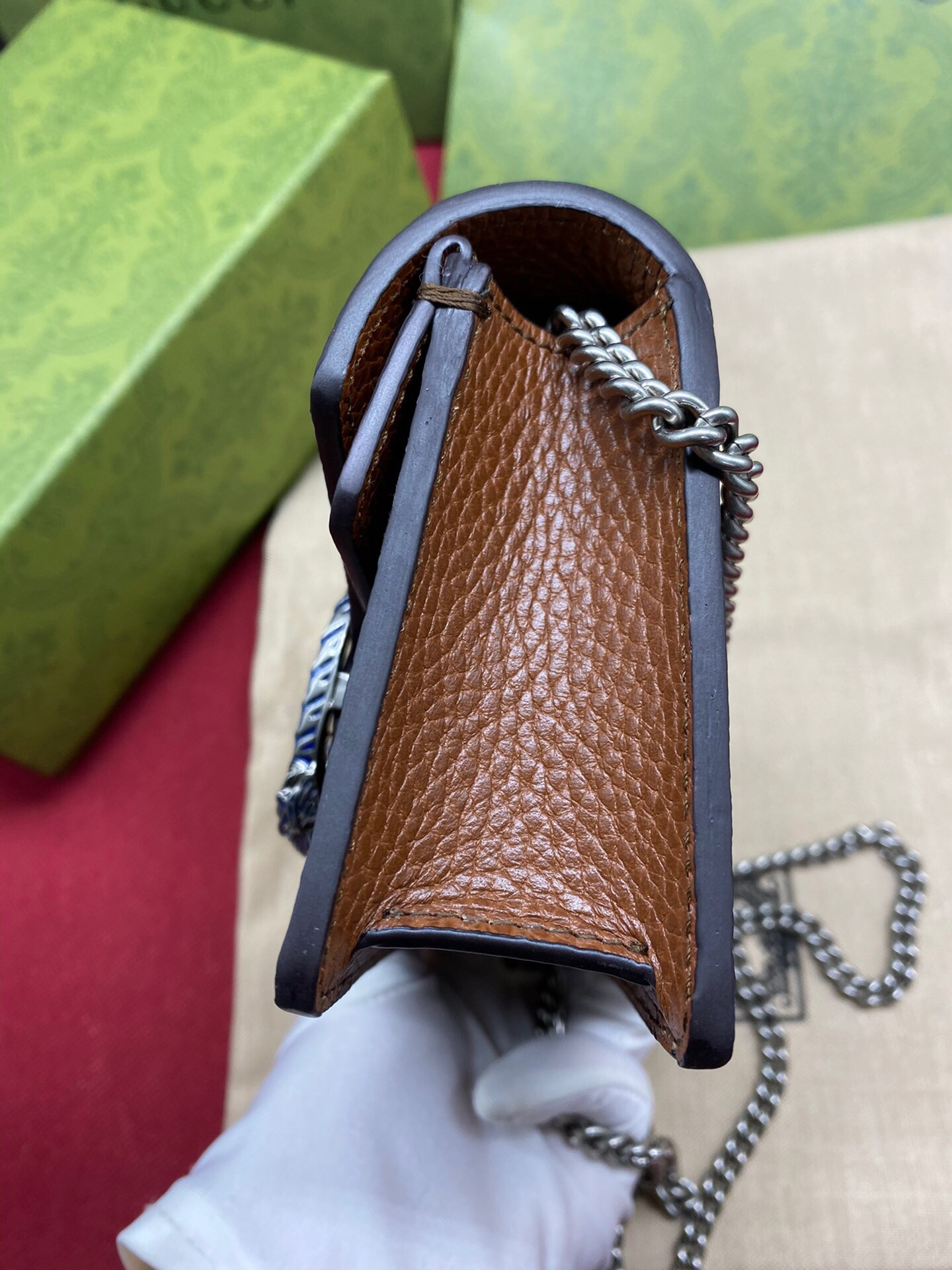 GUCCI DIONYSUS GG SUPREME SUPER MINI BAG 6.5"Wx3.9"Hx1.6"D