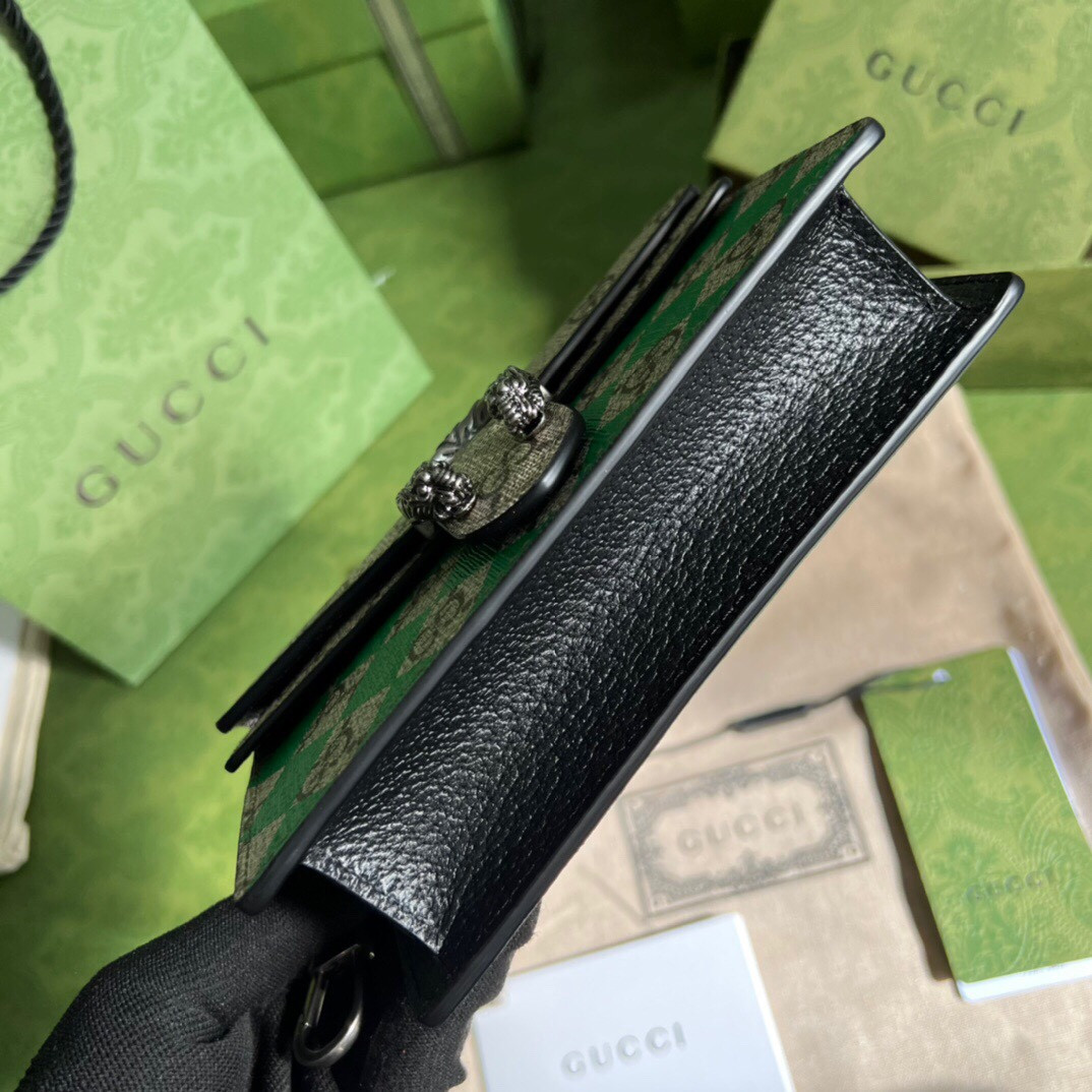 GUCCI DIONYSUS GG SUPREME SUPER MINI BAG 6.5"Wx3.9"Hx1.6"D
