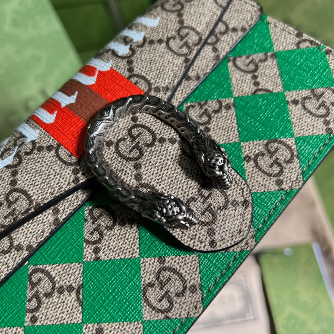GUCCI DIONYSUS GG SUPREME SUPER MINI BAG 6.5"Wx3.9"Hx1.6"D