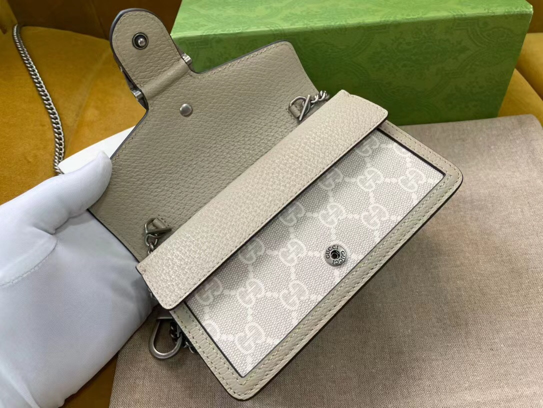 GUCCI DIONYSUS GG SUPREME SUPER MINI BAG 6.5"Wx3.9"Hx1.6"D