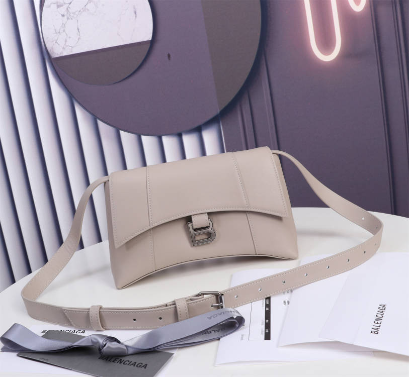 Balenciaga WOMEN'S HOURGLASS WALLET SHOULDER BAG IN GREY L9 x H5.9 x W3.9 inch