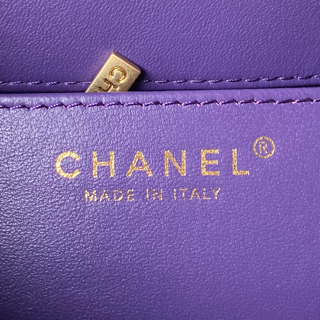 CHANEL BAGUETTE BAG PURPLE 17.5×20×5cm