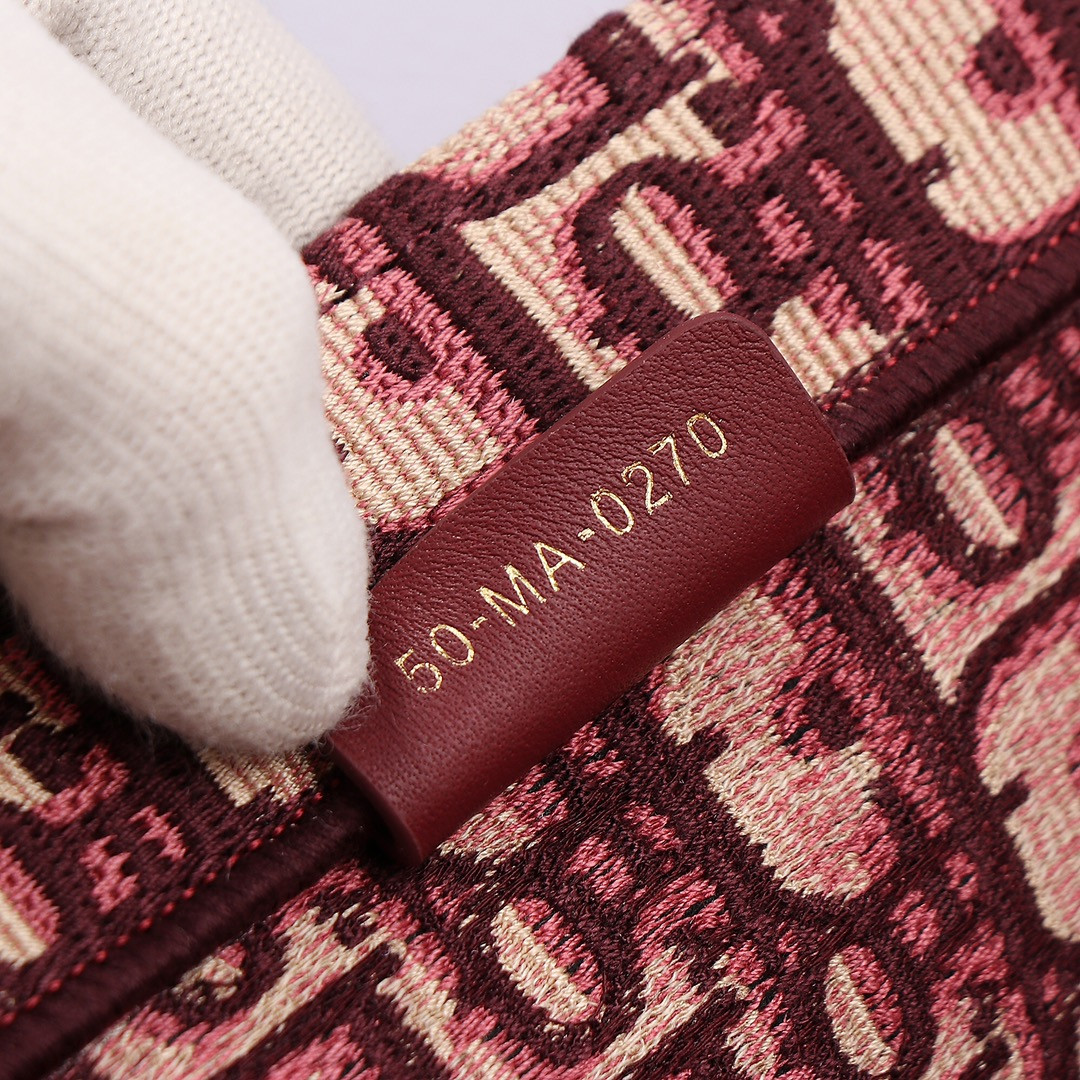 Medium Dior Book Tote Oblique Burgundy 14 x 11 x 6.5 inches