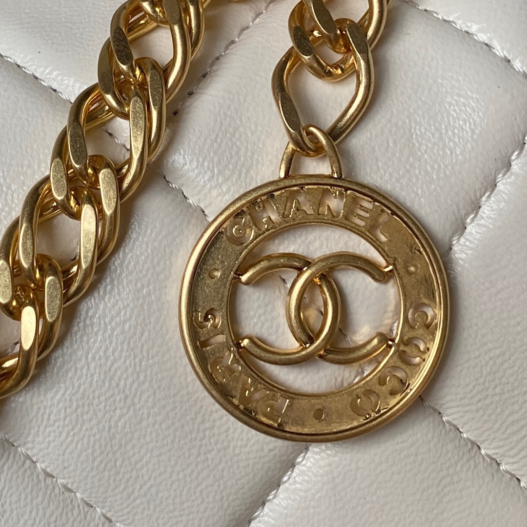 CHANEL MINI FLAP BAG WHITE 4.7 × 7.8 × 2.3 in