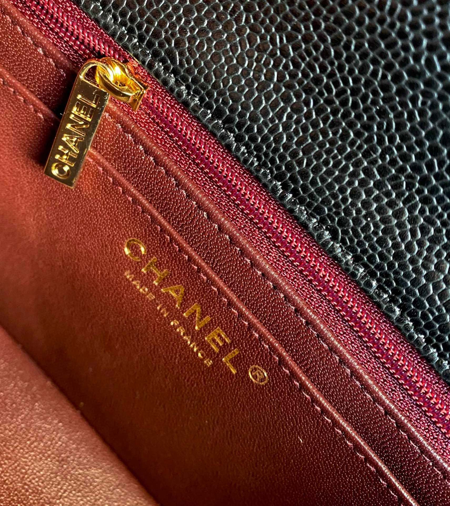 CHANEL MINI FLAP BAG BLACK WITH GOLD-TONE MENTAL 4.7 × 7.8 × 2.3 in