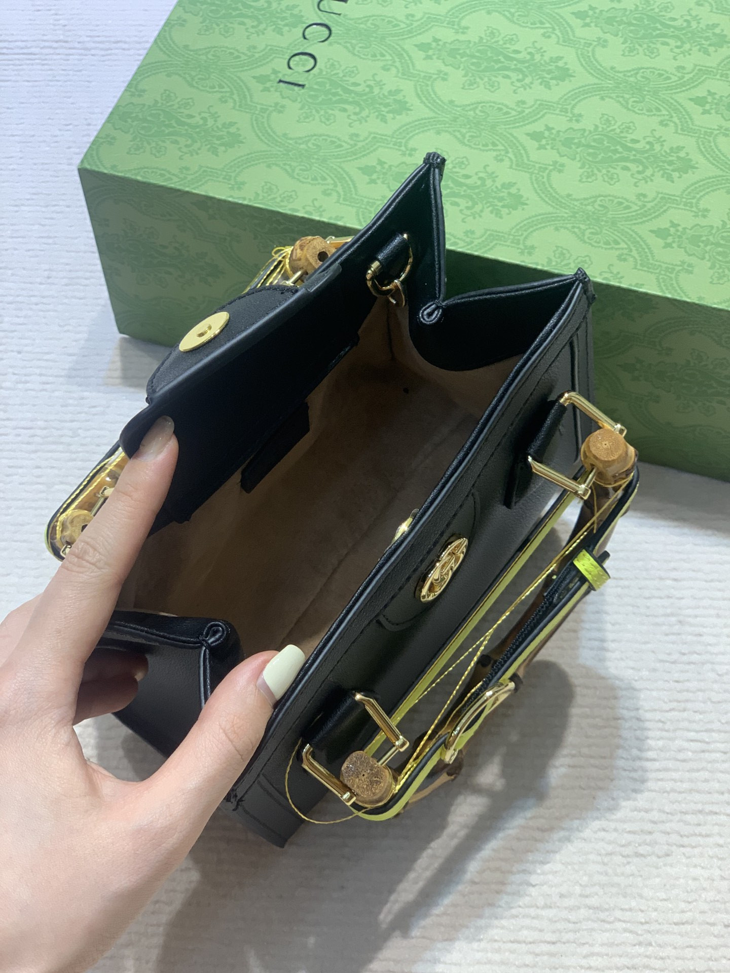 GUCCI DIANA MINI TOTE BAG Navy 20W x 16H x 10D CM