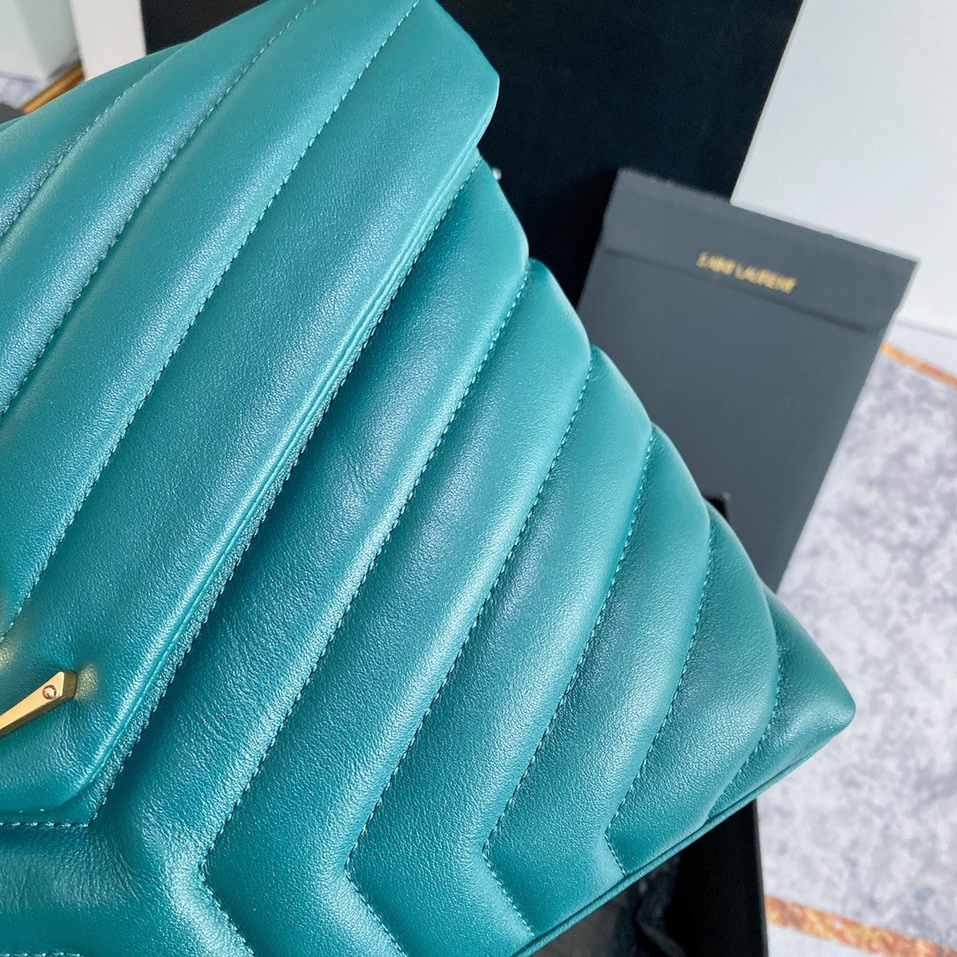 YSL LOULOU MEDIUM BAG IN Y-QUILTED LEATHER BAG 12.5 X 8.6 X 4.7 INCHES