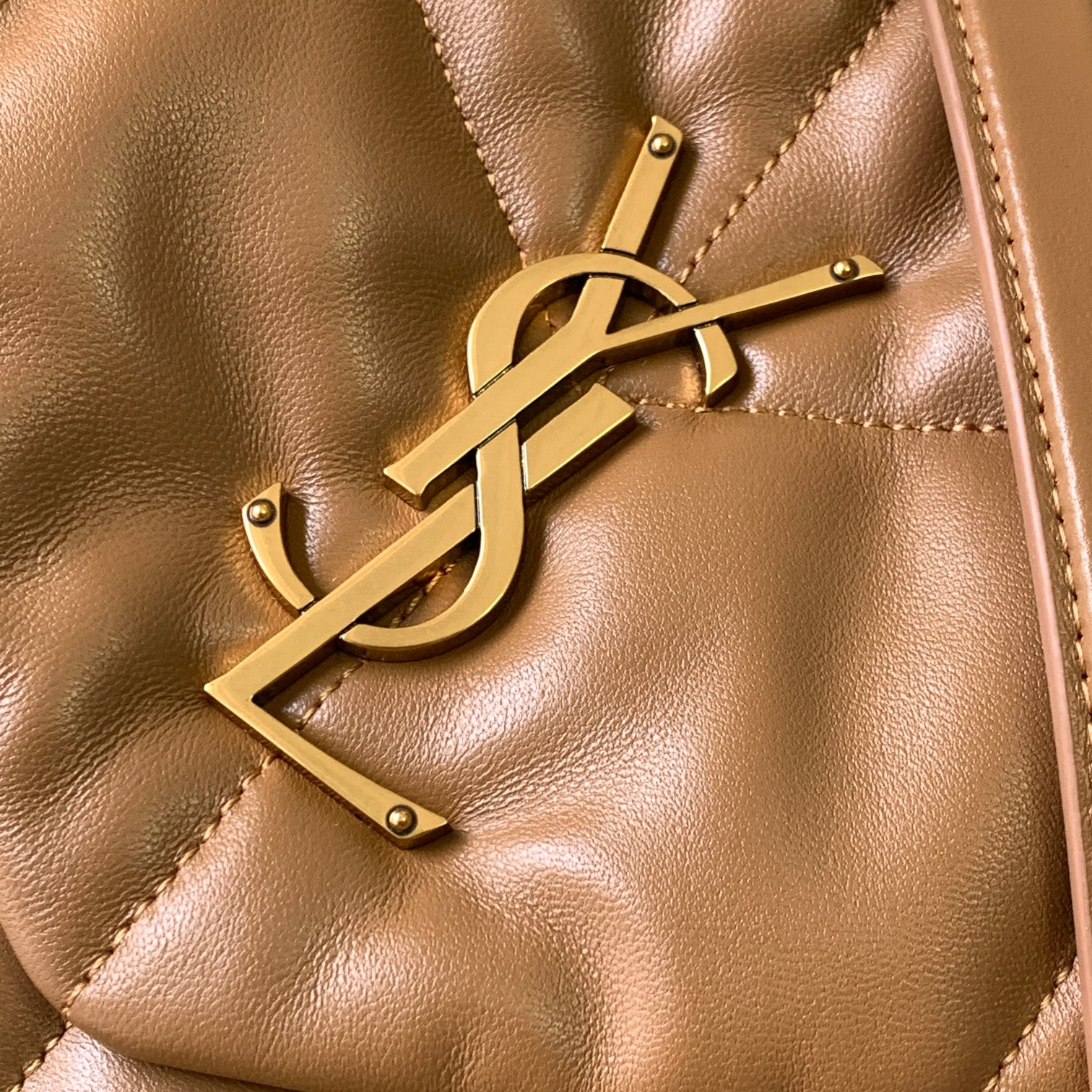 YSL PUFFER MEDIUM IN NAPPA LEATHER BROWN 13.7 X 9 X 5.3 INCHES