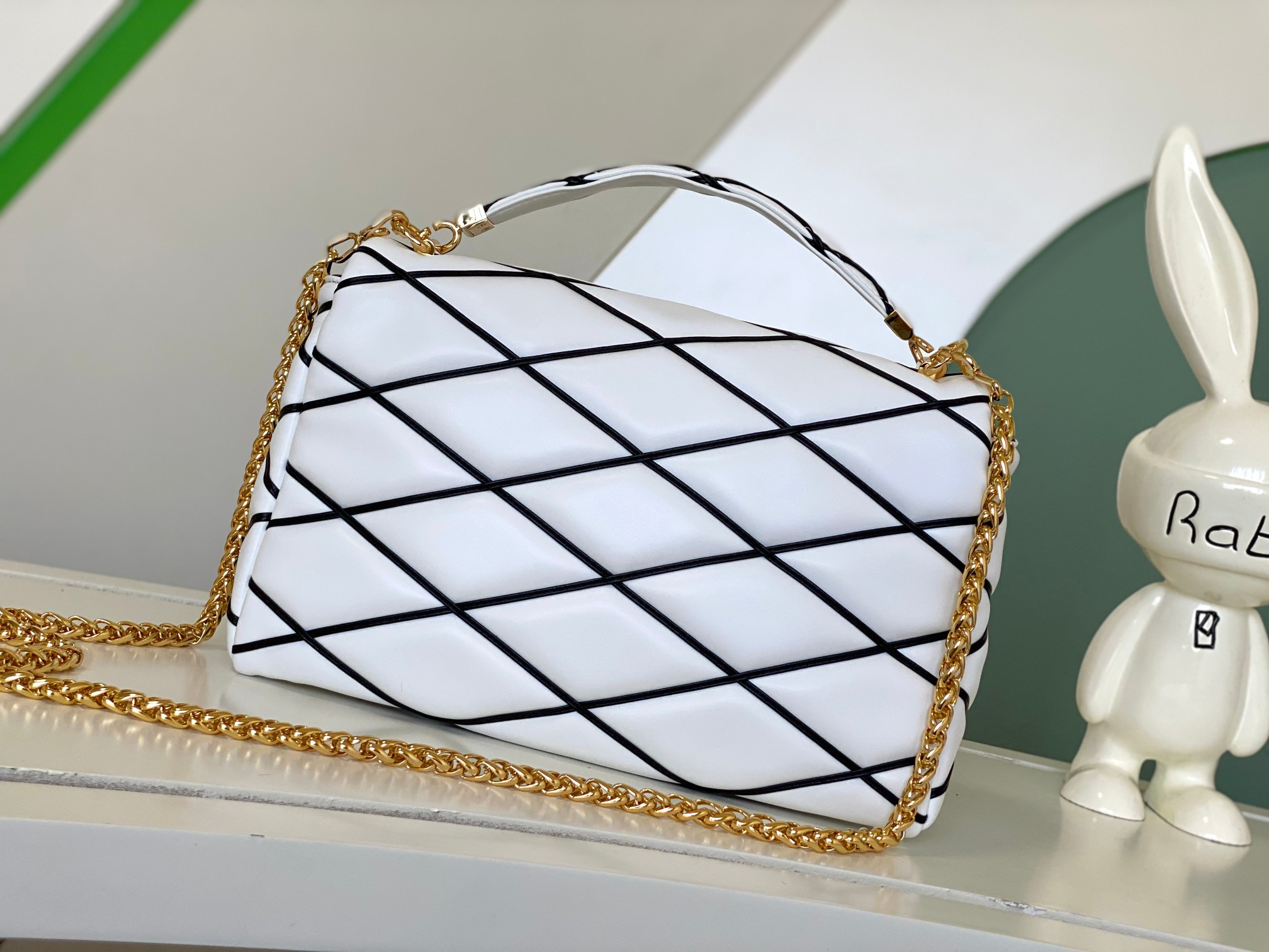 LOUIS VUITTON GO-14 GM WHITE 12.2 x 7.7 x 4.3 inches