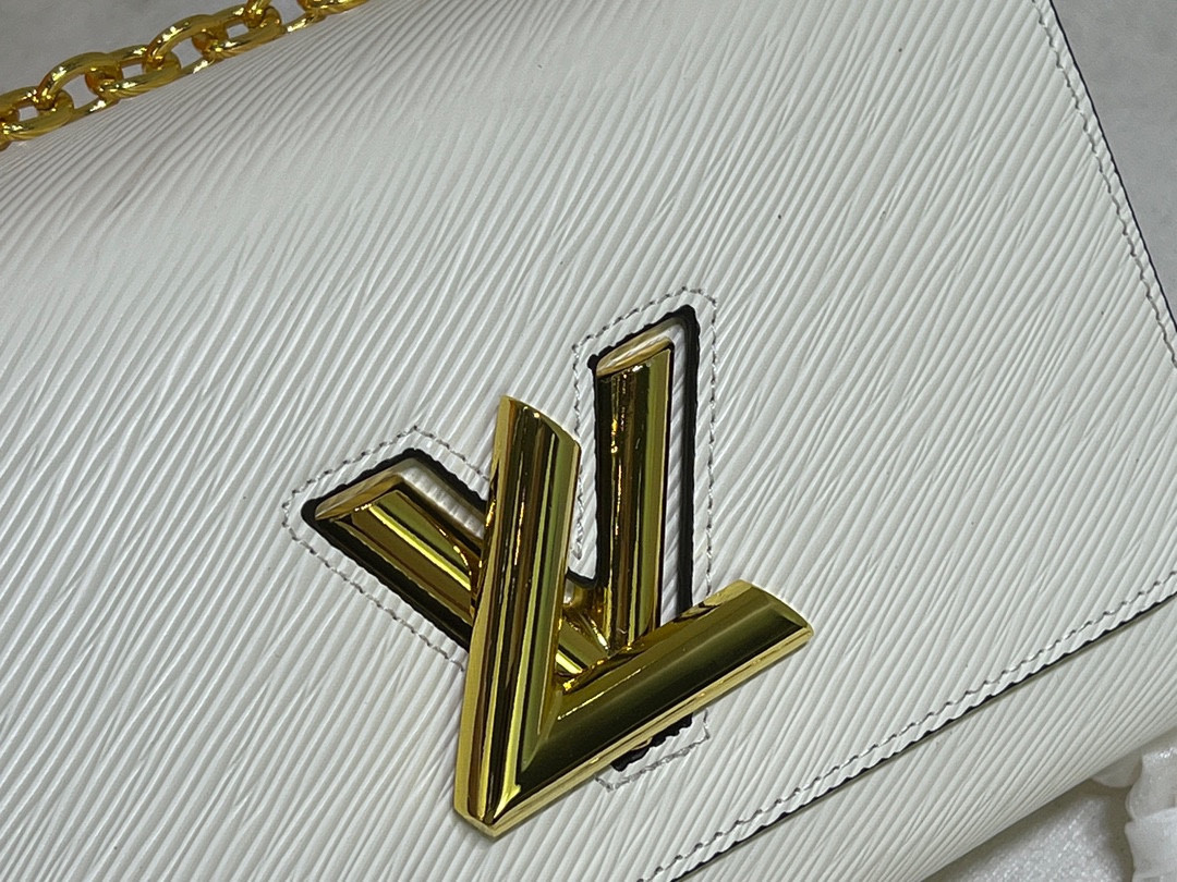 LOUIS VUITTON Twist MM white 9.1 x 6.7 x 3.7 inches