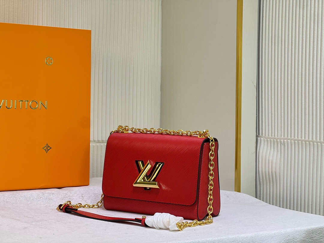LOUIS VUITTON Twist MM Red 9.1 x 6.7 x 3.7 inches