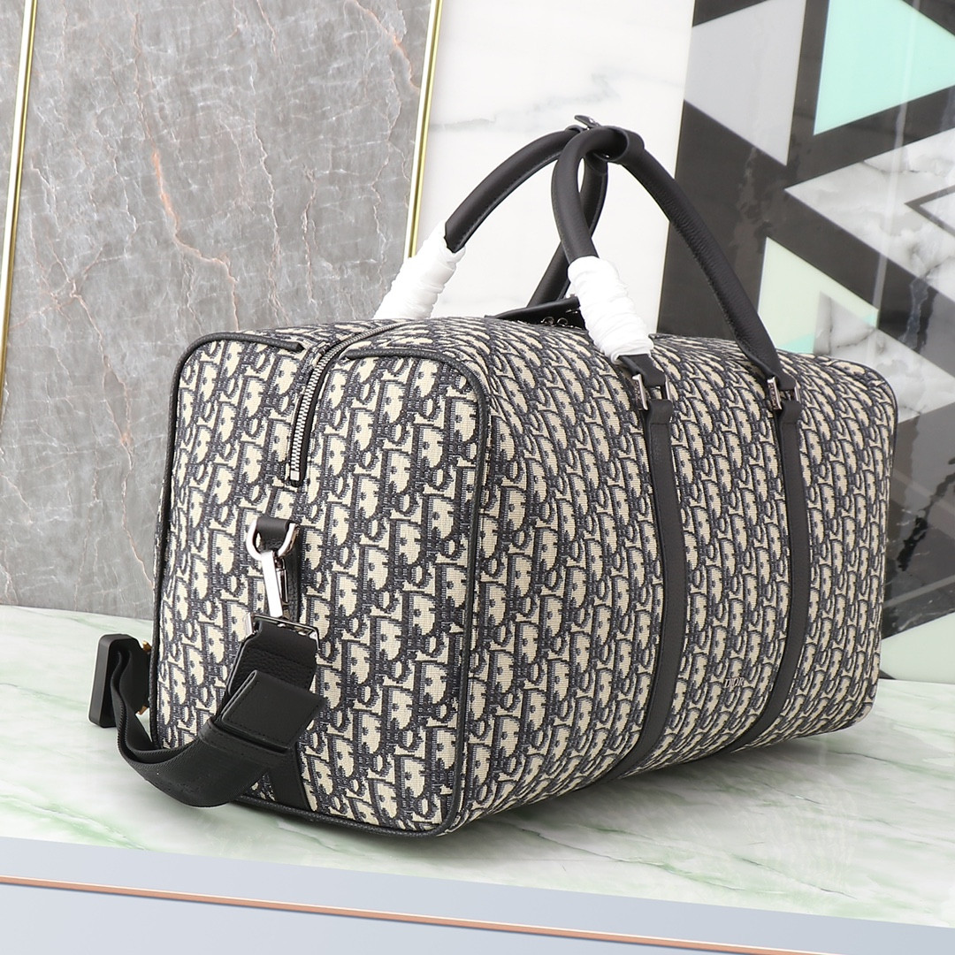 Dior Lingot Bag Beige and Black Dior Oblique Jacquard 50 x 25 x 21.5 cm