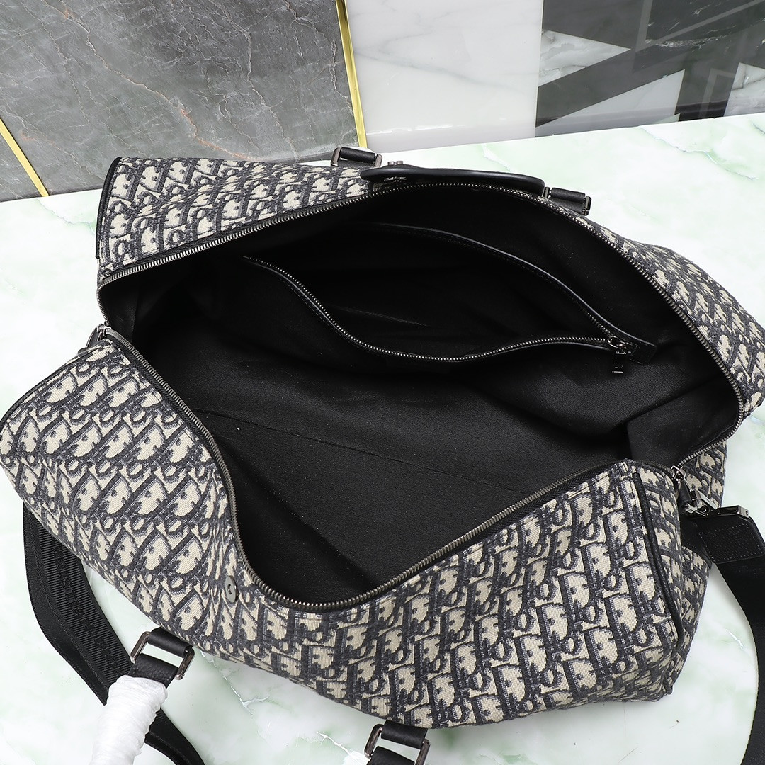 Dior Lingot Bag Beige and Black Dior Oblique Jacquard 50 x 25 x 21.5 cm