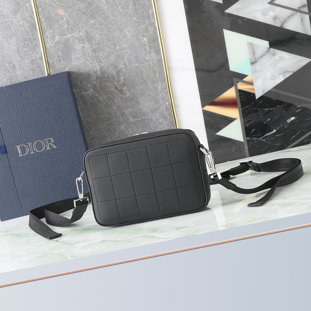 DIOR Safari Bag with Strap Black 8.5 x 6 x 2.5 inches