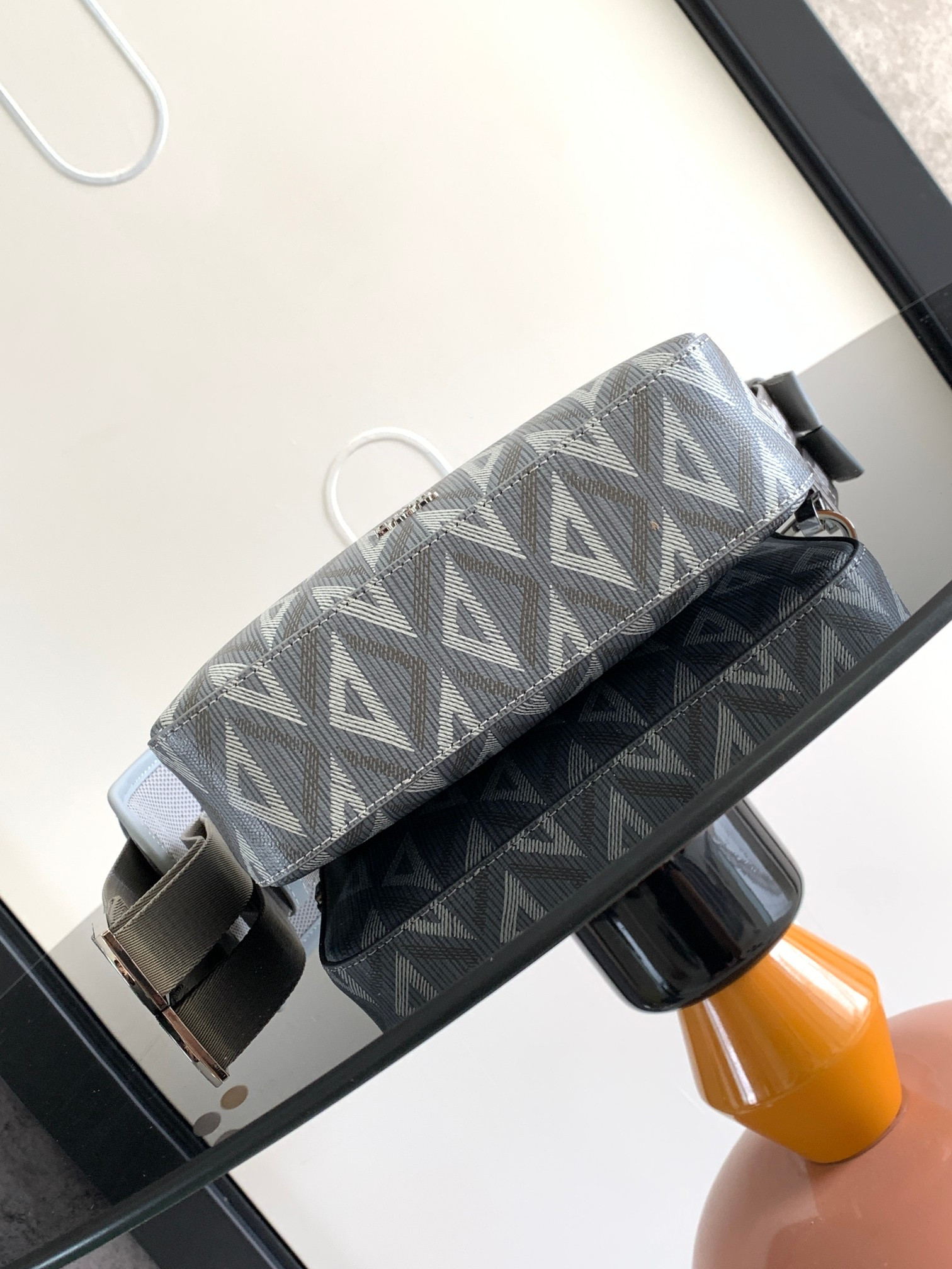 DIOR Safari Bag with Strap light Gray 8.5 x 6 x 2.5 inches