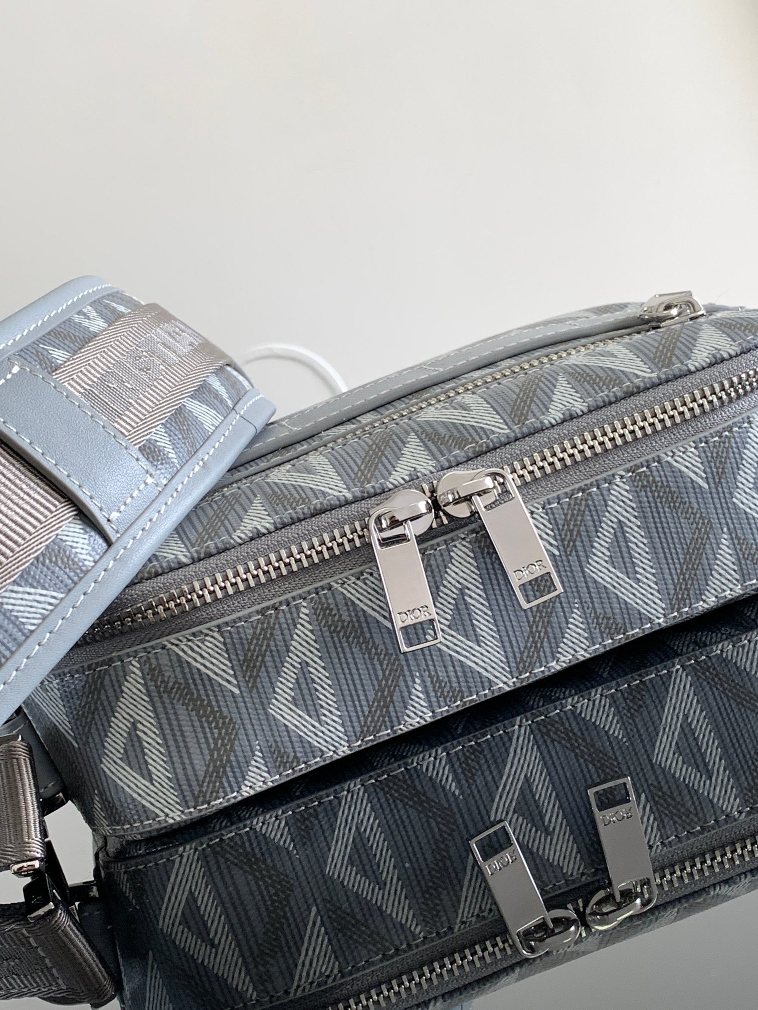 DIOR Safari Bag with Strap light Gray 8.5 x 6 x 2.5 inches