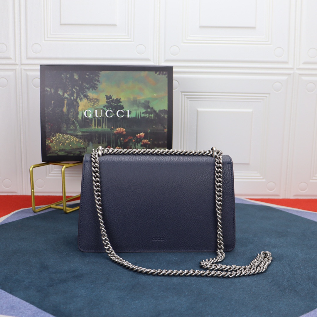 GUCCI DIONYSUS SMALL SHOULDER BAG NAVY 28x18x9cm