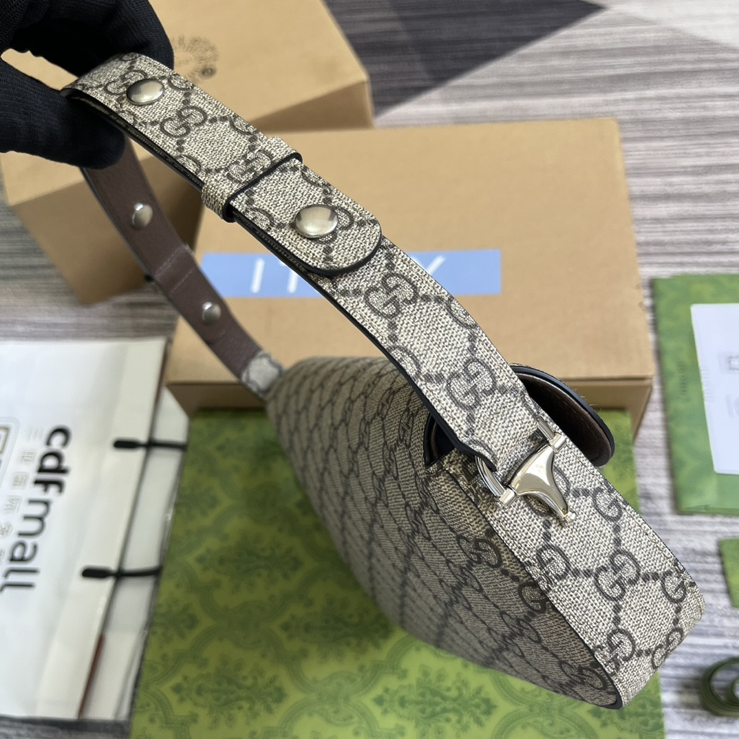 GUCCI HORSEBIT 1955 SMALL SHOULDER BAG 10.4"W x 6.7-4.1"H x 3.1-1.6"D