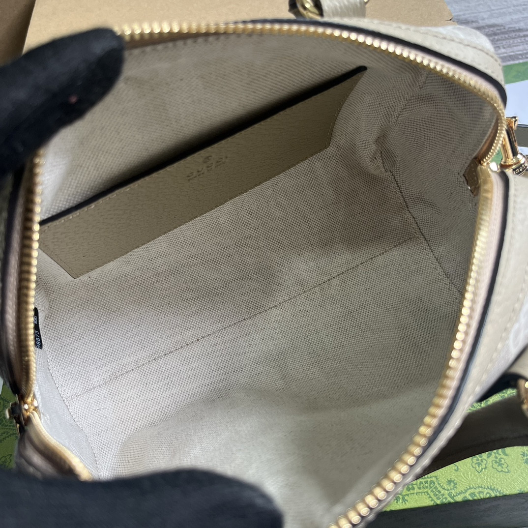 GUCCI OPHIDIA SUPER MINI BAG Beige and oatmeal 6.5"W x 3.9"H x 3.5"D