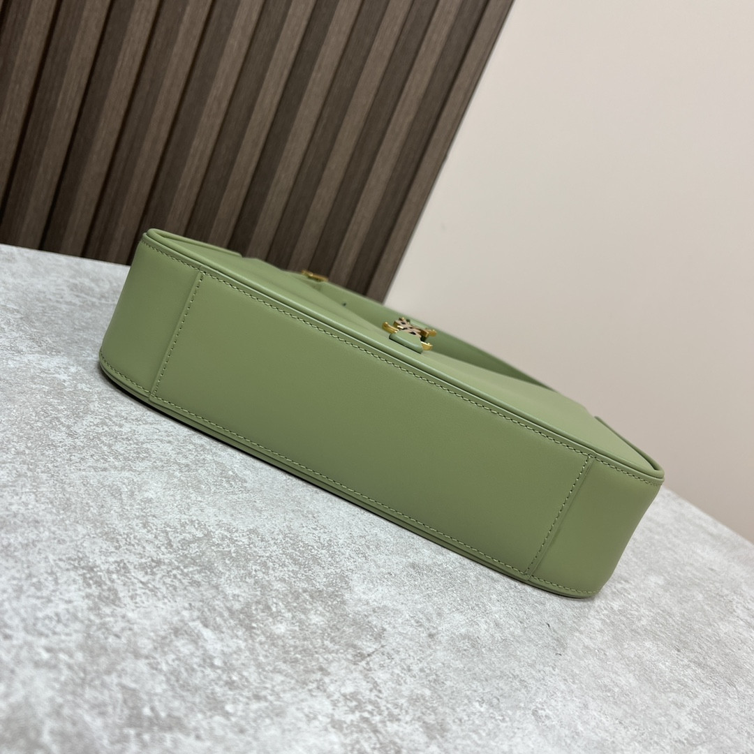 YSL LE 5 À 7 IN SMOOTH LEATHER GREEN 9 X 6.3 X 2.5 INCHES