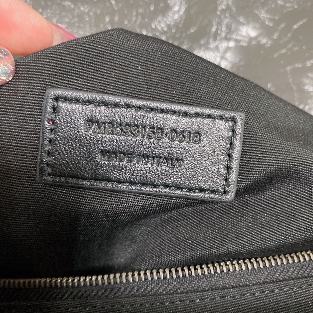 YSL NIKI MEDIUM IN VINTAGE LEATHER STORM 11 X 7.8 X 3.3 INCHES