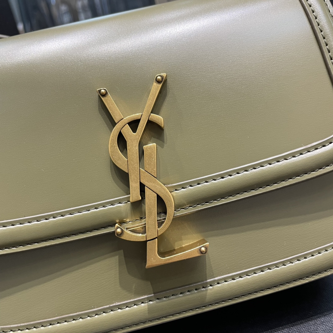 YSL SOLFERINO SMALL SATCHEL IN BOX SAINT LAURENT Avocado GREEN 7.4 X 5.1 X 1.9 INCHES