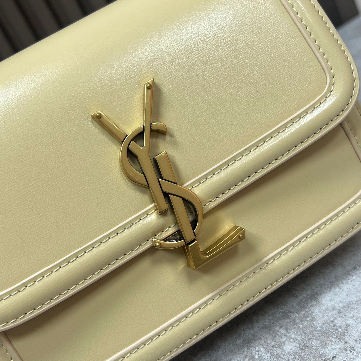 YSL SOLFERINO SMALL SATCHEL IN BOX SAINT LAURENT YELLOW 7.4 X 5.1 X 1.9 INCHES