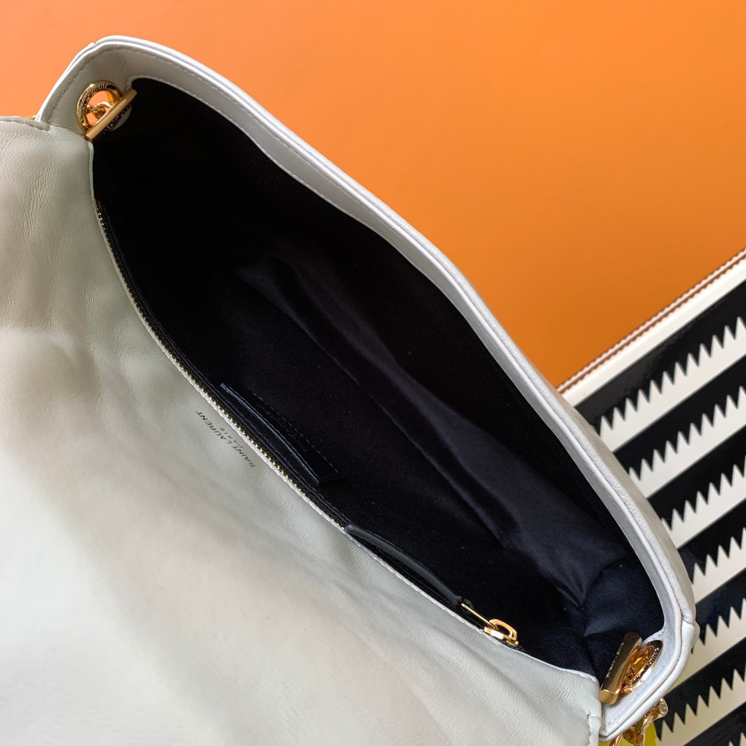 YSL KATE 99 IN QUILTED NAPPA LEATHER WHITE 10.2 X 5.3 X 1.7 INCHES