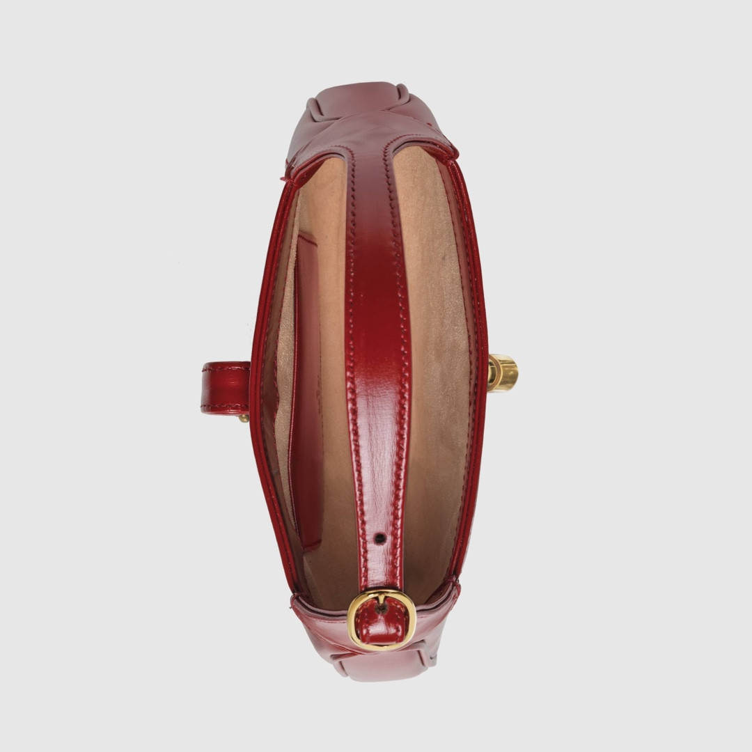 GUCCI JACKIE 1961 MINI SHOULDER BAG RED 7.5"W x 5.1"H x 1.2"D