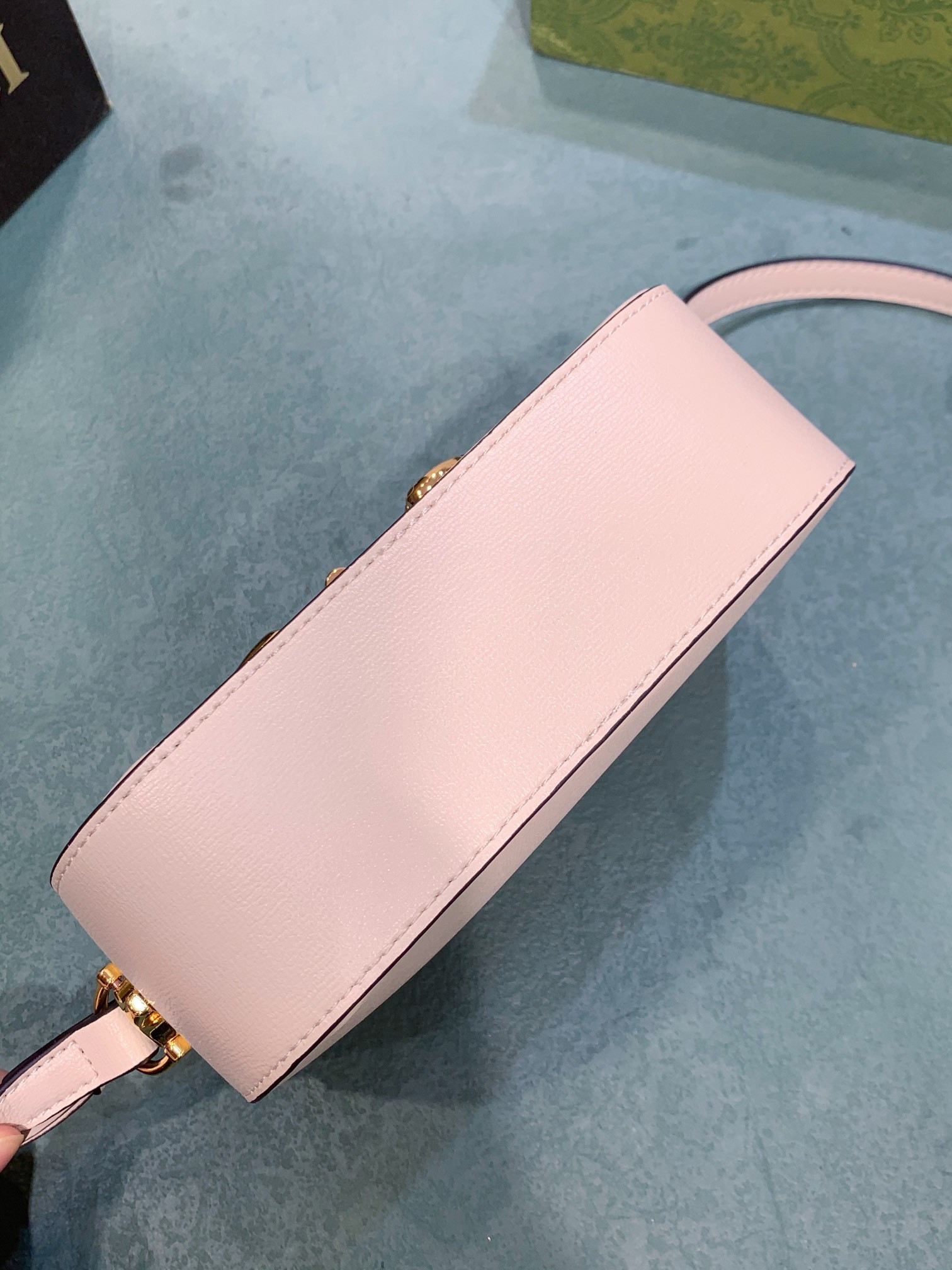 GUCCI HORSEBIT 1955 SMALL SHOULDER BAG WHITE 7.9"W x 5.1"H x 2.4"D