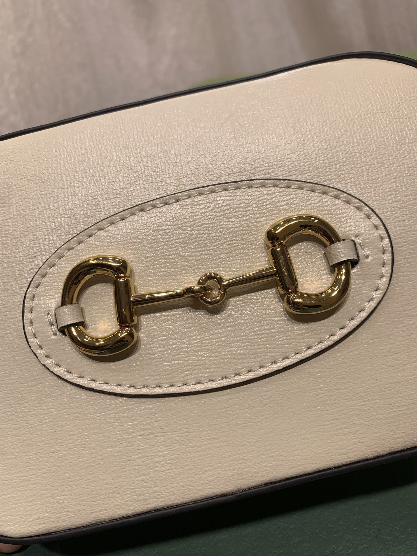 GUCCI HORSEBIT 1955 SMALL SHOULDER BAG WHITE 7.9"W x 5.1"H x 2.4"D