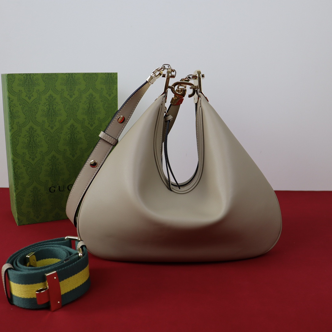 GUCCI ATTACHE MEDIUM SHOULDER BAG GRAY 13.8″W x 12.6″H x 2.4″D