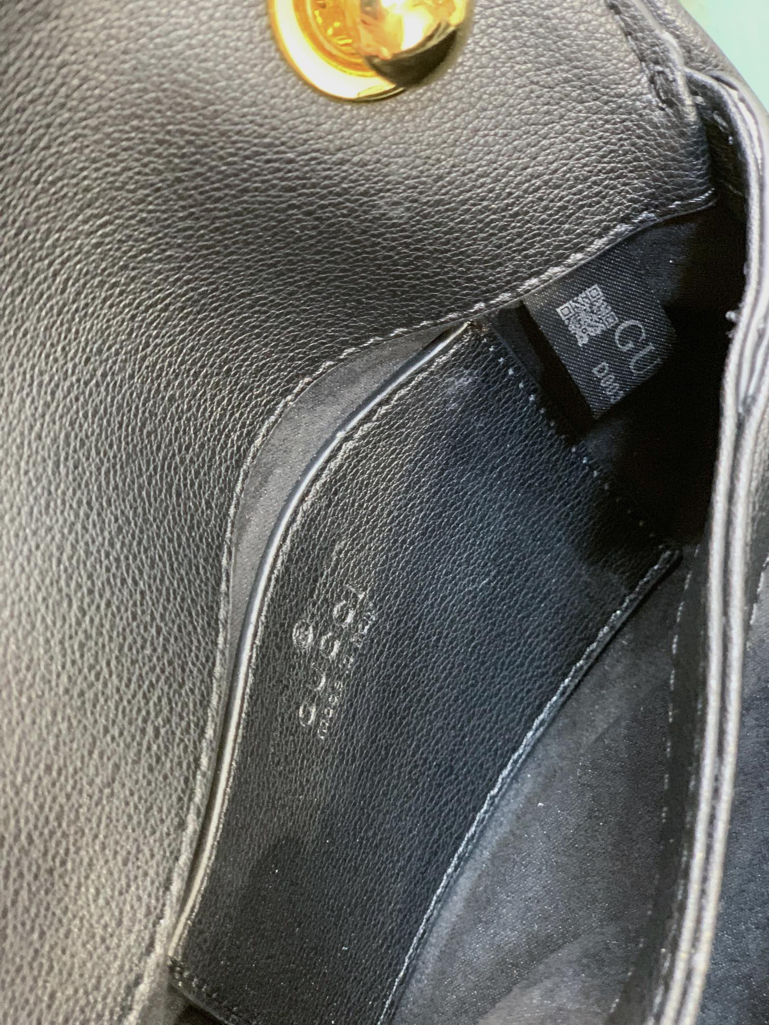 GUCCI BLONDIE MINI BAG BLACK 8.7"W x 5.1"H x 2.2"D