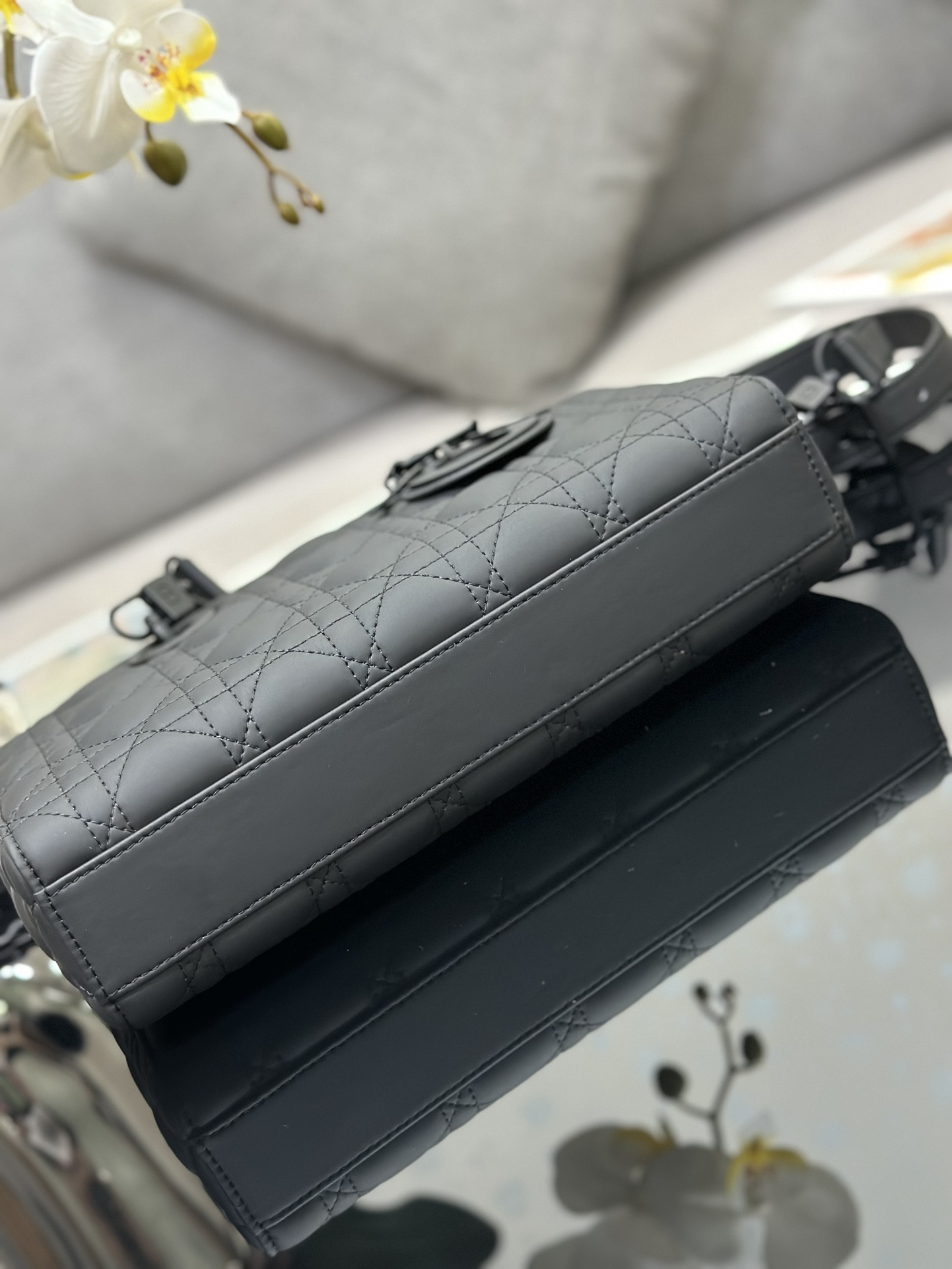 Dior Lady D-Joy bag medium Gray 26 x 13.5 x 5 cm