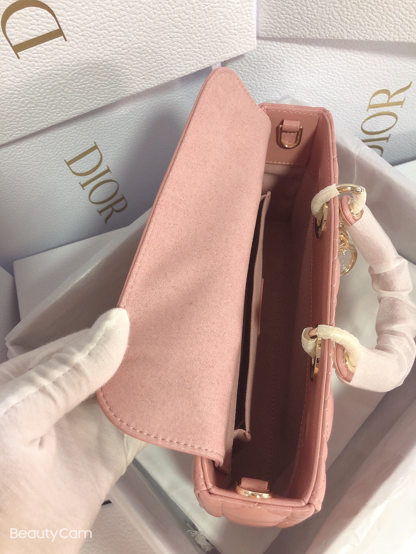 Dior Lady D-Joy bag medium pink 26 x 13.5 x 5 cm