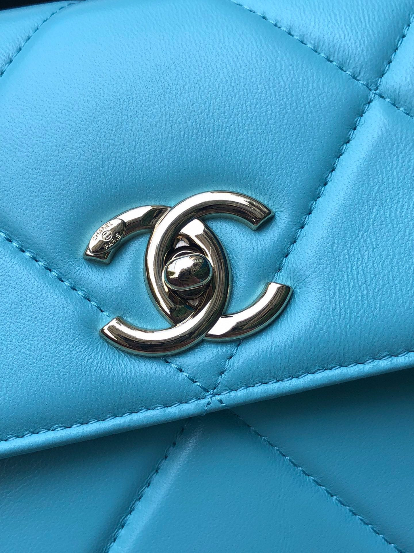 CHANEL FLAP BAG WITH TOP HANDLE 6.6 × 9.8 × 4.7 in