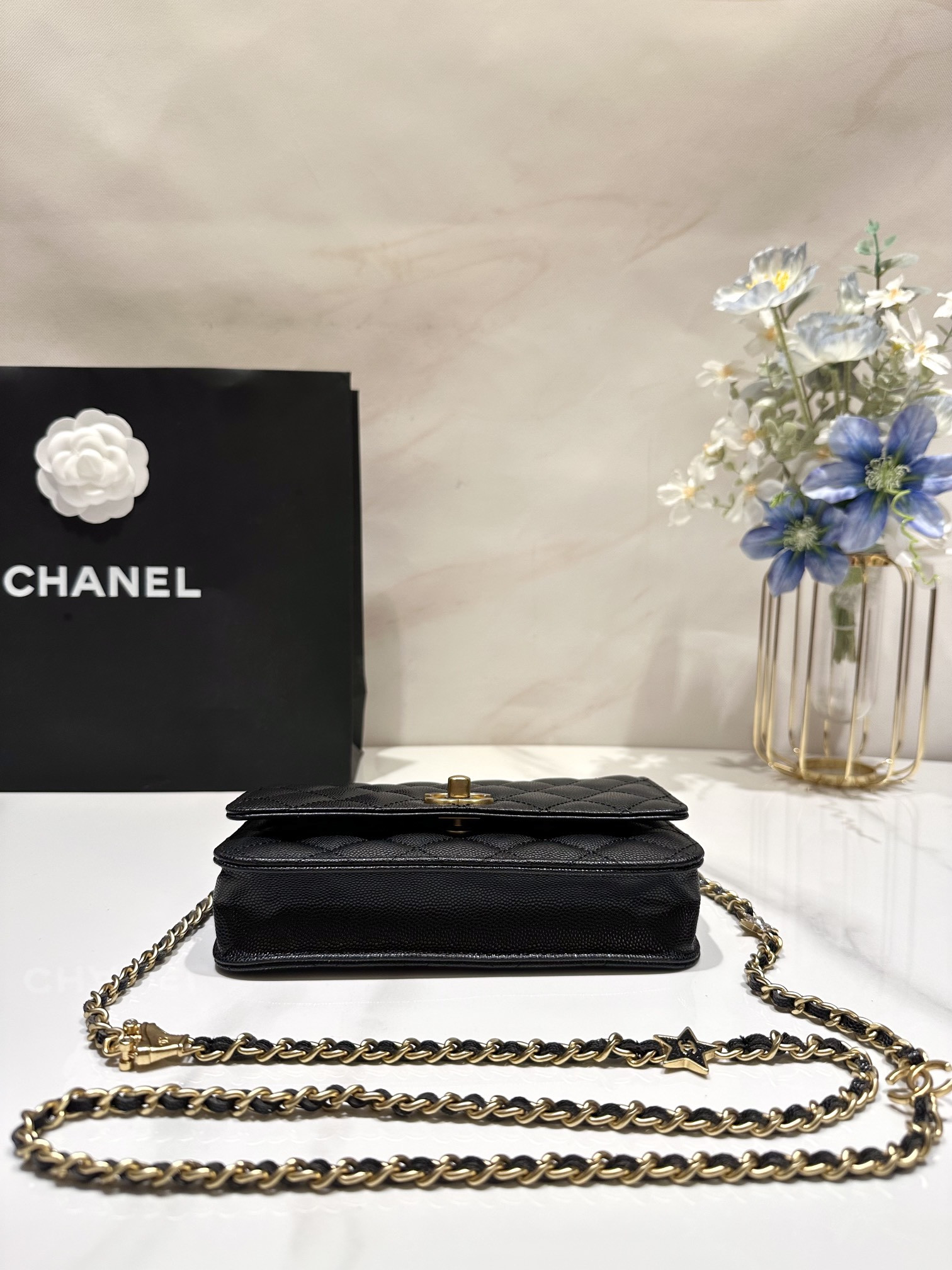 CHANEL CLASSIC WALLET ON CHAIN 4.8 × 7.5 × 1.4 in